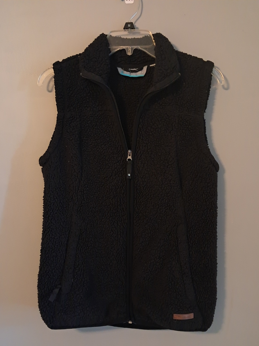 Free Country Black Sherpa Zip-Up Vest - Women